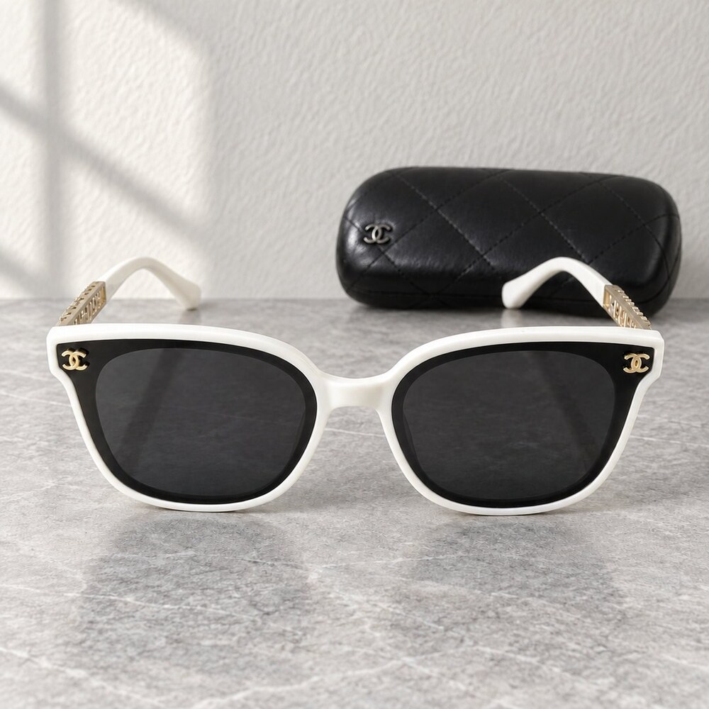 Chanel White Cat Eye Sunglasses